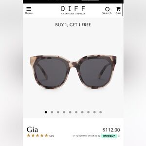 DIFF Gia Sunglasses - Cream Tortoise, NWT
